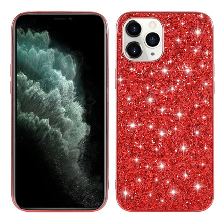 For iPhone 12 Pro Max Glitter Powder Shockproof TPU Protective Case(Red)-garmade.com