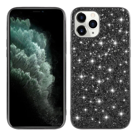 For iPhone 12 Pro Max Glitter Powder Shockproof TPU Protective Case(Black)-garmade.com