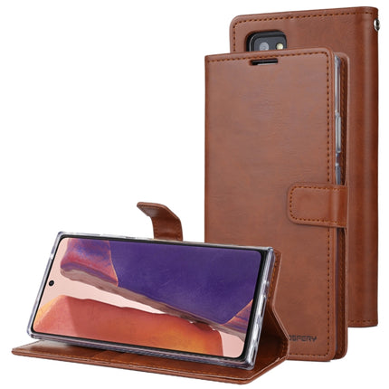 For Samsung Galaxy Note20 GOOSPERY BLUE MOON Crazy Horse Texture Horizontal Flip Leather Case With Bracket & Card Slot & Wallet(Brown)-garmade.com