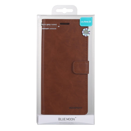 For Samsung Galaxy Note20 GOOSPERY BLUE MOON Crazy Horse Texture Horizontal Flip Leather Case With Bracket & Card Slot & Wallet(Brown)-garmade.com