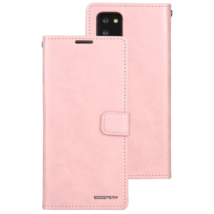 For Samsung Galaxy Note20 GOOSPERY BLUE MOON Crazy Horse Texture Horizontal Flip Leather Case With Bracket & Card Slot & Wallet(Pink)-garmade.com