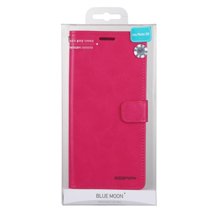 For Samsung Galaxy Note20 GOOSPERY BLUE MOON Crazy Horse Texture Horizontal Flip Leather Case With Bracket & Card Slot & Wallet(Rose Red)-garmade.com
