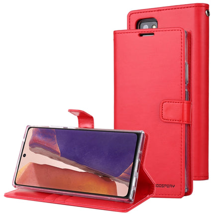 For Samsung Galaxy Note20 GOOSPERY BLUE MOON Crazy Horse Texture Horizontal Flip Leather Case With Bracket & Card Slot & Wallet(Red)-garmade.com