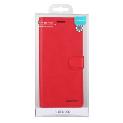 For Samsung Galaxy Note20 GOOSPERY BLUE MOON Crazy Horse Texture Horizontal Flip Leather Case With Bracket & Card Slot & Wallet(Red)-garmade.com
