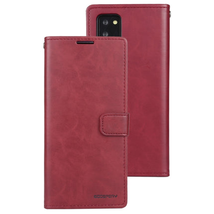 For Samsung Galaxy Note20 GOOSPERY BLUE MOON Crazy Horse Texture Horizontal Flip Leather Case With Bracket & Card Slot & Wallet(Wine Red)-garmade.com