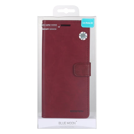 For Samsung Galaxy Note20 GOOSPERY BLUE MOON Crazy Horse Texture Horizontal Flip Leather Case With Bracket & Card Slot & Wallet(Wine Red)-garmade.com