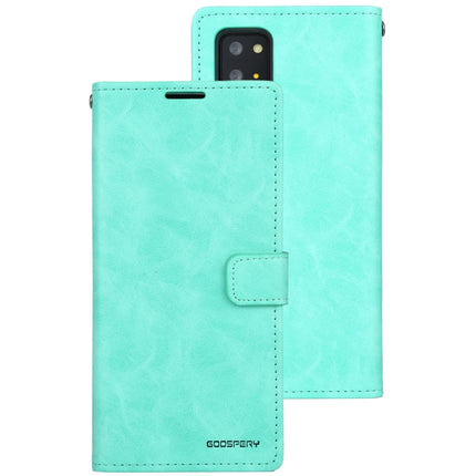 For Samsung Galaxy Note20 Ultra GOOSPERY BLUE MOON Crazy Horse Texture Horizontal Flip Leather Case With Bracket & Card Slot & Wallet(Mint Green)-garmade.com