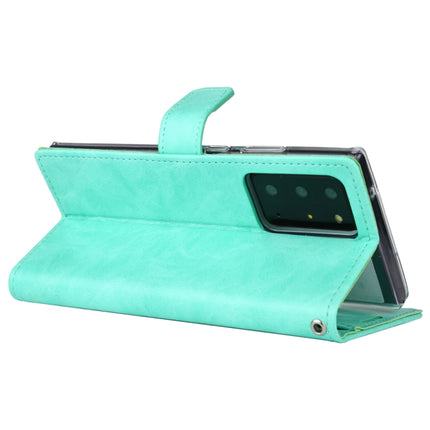 For Samsung Galaxy Note20 Ultra GOOSPERY BLUE MOON Crazy Horse Texture Horizontal Flip Leather Case With Bracket & Card Slot & Wallet(Mint Green)-garmade.com