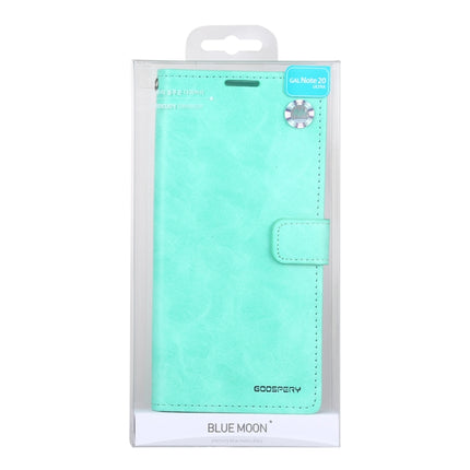 For Samsung Galaxy Note20 Ultra GOOSPERY BLUE MOON Crazy Horse Texture Horizontal Flip Leather Case With Bracket & Card Slot & Wallet(Mint Green)-garmade.com