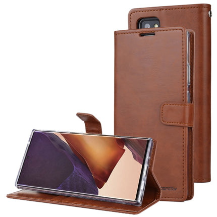 For Samsung Galaxy Note20 Ultra GOOSPERY BLUE MOON Crazy Horse Texture Horizontal Flip Leather Case With Bracket & Card Slot & Wallet(Brown)-garmade.com