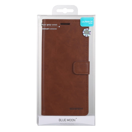 For Samsung Galaxy Note20 Ultra GOOSPERY BLUE MOON Crazy Horse Texture Horizontal Flip Leather Case With Bracket & Card Slot & Wallet(Brown)-garmade.com