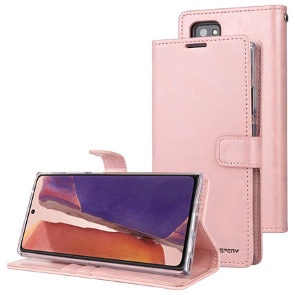 For Samsung Galaxy Note20 Ultra GOOSPERY BLUE MOON Crazy Horse Texture Horizontal Flip Leather Case With Bracket & Card Slot & Wallet(Pink)-garmade.com