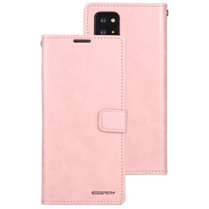 For Samsung Galaxy Note20 Ultra GOOSPERY BLUE MOON Crazy Horse Texture Horizontal Flip Leather Case With Bracket & Card Slot & Wallet(Pink)-garmade.com