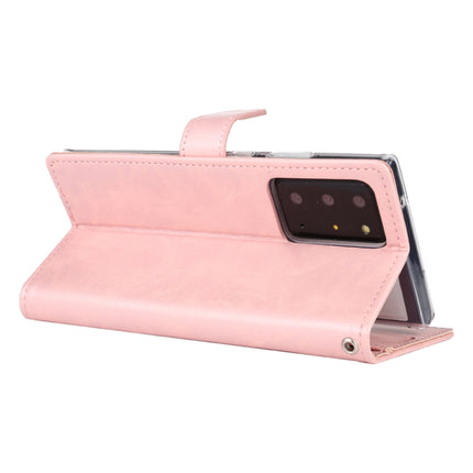 For Samsung Galaxy Note20 Ultra GOOSPERY BLUE MOON Crazy Horse Texture Horizontal Flip Leather Case With Bracket & Card Slot & Wallet(Pink)-garmade.com