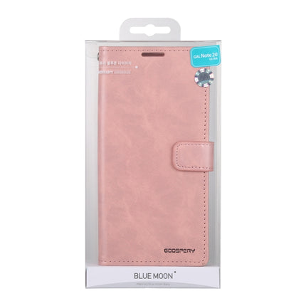 For Samsung Galaxy Note20 Ultra GOOSPERY BLUE MOON Crazy Horse Texture Horizontal Flip Leather Case With Bracket & Card Slot & Wallet(Pink)-garmade.com