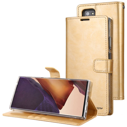 For Samsung Galaxy Note20 Ultra GOOSPERY BLUE MOON Crazy Horse Texture Horizontal Flip Leather Case With Bracket & Card Slot & Wallet(Gold)-garmade.com