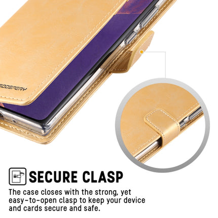 For Samsung Galaxy Note20 Ultra GOOSPERY BLUE MOON Crazy Horse Texture Horizontal Flip Leather Case With Bracket & Card Slot & Wallet(Gold)-garmade.com