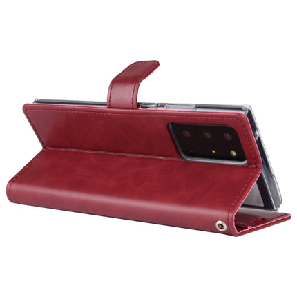 For Samsung Galaxy Note20 Ultra GOOSPERY BLUE MOON Crazy Horse Texture Horizontal Flip Leather Case With Bracket & Card Slot & Wallet(Wine Red)-garmade.com