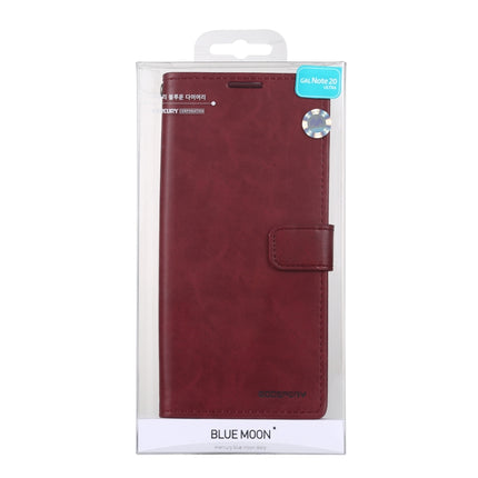 For Samsung Galaxy Note20 Ultra GOOSPERY BLUE MOON Crazy Horse Texture Horizontal Flip Leather Case With Bracket & Card Slot & Wallet(Wine Red)-garmade.com