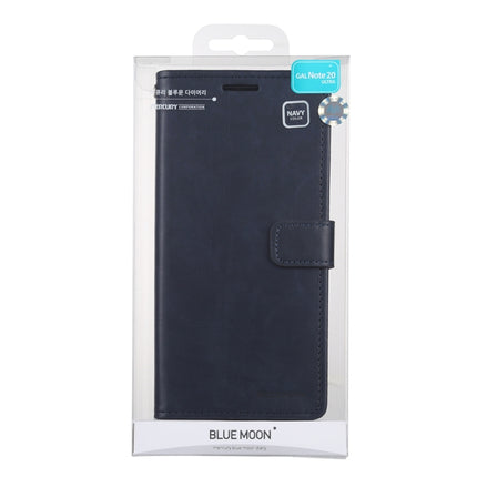 For Samsung Galaxy Note20 Ultra GOOSPERY BLUE MOON Crazy Horse Texture Horizontal Flip Leather Case With Bracket & Card Slot & Wallet(Navy Blue)-garmade.com