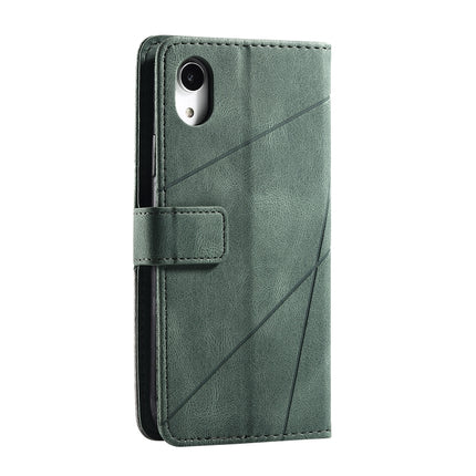 For iPhone XR Skin Feel Splicing Horizontal Flip Leather Case with Holder & Card Slots & Wallet & Photo Frame(Green)-garmade.com