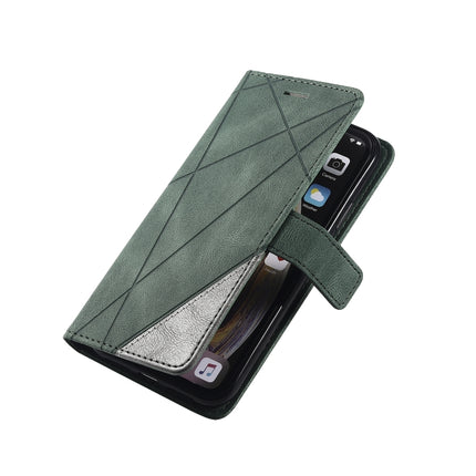 For iPhone XR Skin Feel Splicing Horizontal Flip Leather Case with Holder & Card Slots & Wallet & Photo Frame(Green)-garmade.com