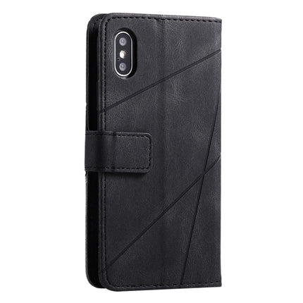 For iPhone XS Max Skin Feel Splicing Horizontal Flip Leather Case with Holder & Card Slots & Wallet & Photo Frame(Black)-garmade.com