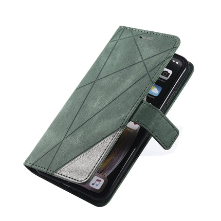 For iPhone XS Max Skin Feel Splicing Horizontal Flip Leather Case with Holder & Card Slots & Wallet & Photo Frame(Green)-garmade.com