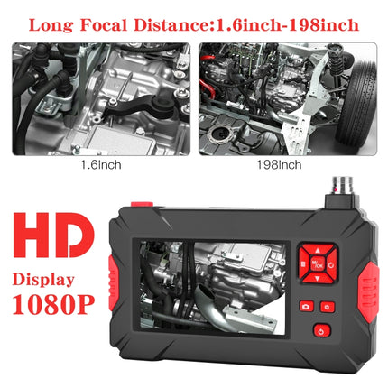 P30 8mm 1080P IP68 Waterproof 4.3 inch Screen Dual Camera Digital Endoscope, Length:5m Hard Cable(Black)-garmade.com
