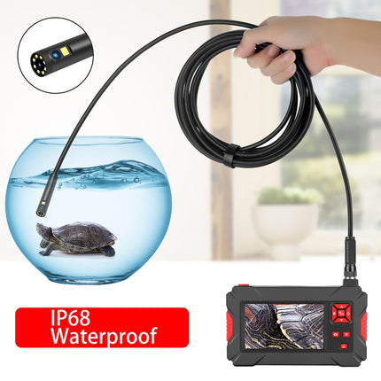 P30 8mm 1080P IP68 Waterproof 4.3 inch Screen Dual Camera Digital Endoscope, Length:5m Hard Cable(Black)-garmade.com