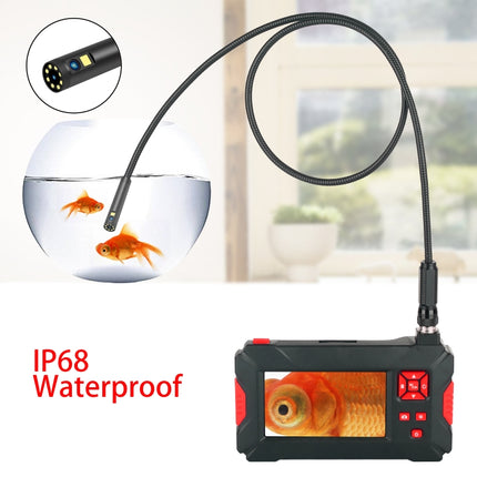 P30 8mm 1080P IP68 Waterproof 4.3 inch Screen Dual Camera Digital Endoscope, Length:1m Snake Tube(Black)-garmade.com