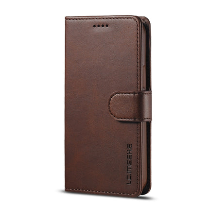 For iPhone 12 mini LC.IMEEKE Calf Texture Horizontal Flip Leather Case with Holder & Card Slots & Wallet(Brown)-garmade.com