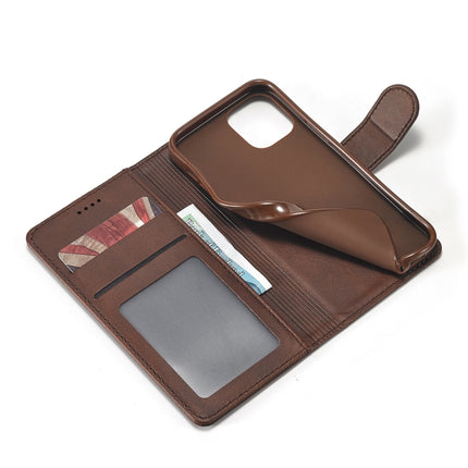 For iPhone 12 mini LC.IMEEKE Calf Texture Horizontal Flip Leather Case with Holder & Card Slots & Wallet(Brown)-garmade.com