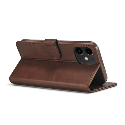 For iPhone 12 / 12 Pro LC.IMEEKE Calf Texture Horizontal Flip Leather Case with Holder & Card Slots & Wallet(Brown)-garmade.com
