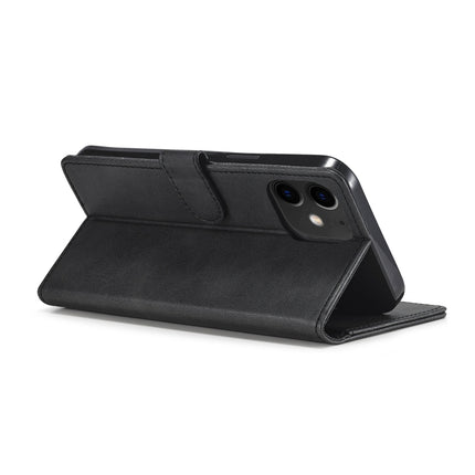 For iPhone 12 / 12 Pro LC.IMEEKE Calf Texture Horizontal Flip Leather Case with Holder & Card Slots & Wallet(Black)-garmade.com