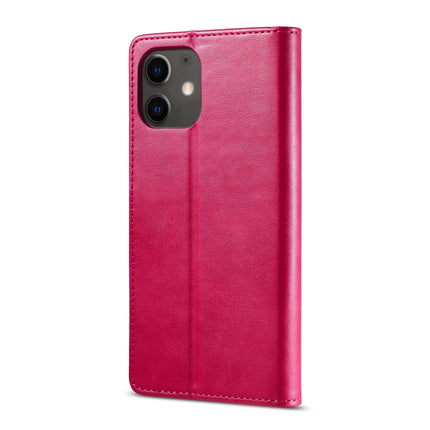 For iPhone 12 / 12 Pro LC.IMEEKE Calf Texture Horizontal Flip Leather Case with Holder & Card Slots & Wallet(Red)-garmade.com