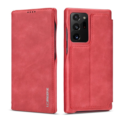 For Samsung Galaxy Note20 Ultra LC.IMEEKE Hon Ancient Series Horizontal Flip Leather Case with Holder & Card Slot(Red)-garmade.com