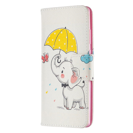 For Samsung Galaxy Note20 Colored Drawing Pattern Horizontal Flip Leather Case with Holder & Card Slots & Wallet(Elephant)-garmade.com