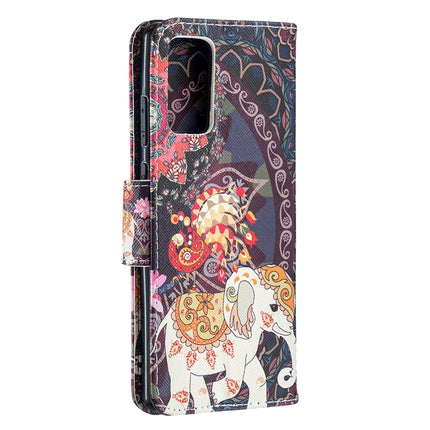 For Samsung Galaxy Note20 Colored Drawing Pattern Horizontal Flip Leather Case with Holder & Card Slots & Wallet(Flowers and Elephant)-garmade.com