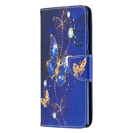 For Samsung Galaxy Note20 Colored Drawing Pattern Horizontal Flip Leather Case with Holder & Card Slots & Wallet(Purple Butterfly)-garmade.com