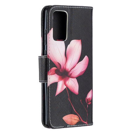 For Samsung Galaxy Note20 Colored Drawing Pattern Horizontal Flip Leather Case with Holder & Card Slots & Wallet(Lotus)-garmade.com