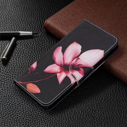 For Samsung Galaxy Note20 Colored Drawing Pattern Horizontal Flip Leather Case with Holder & Card Slots & Wallet(Lotus)-garmade.com