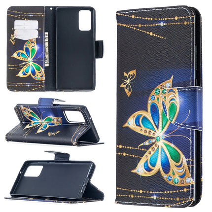 For Samsung Galaxy Note20 Colored Drawing Pattern Horizontal Flip Leather Case with Holder & Card Slots & Wallet(Big Butterfly)-garmade.com
