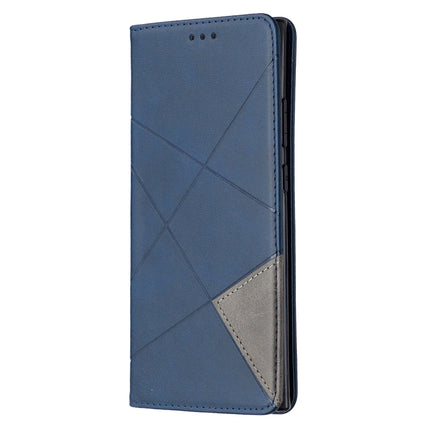 For Samsung Galaxy Note 20 Ultra Rhombus Texture Horizontal Flip Magnetic Leather Case with Holder & Card Slots & Wallet(Blue)-garmade.com