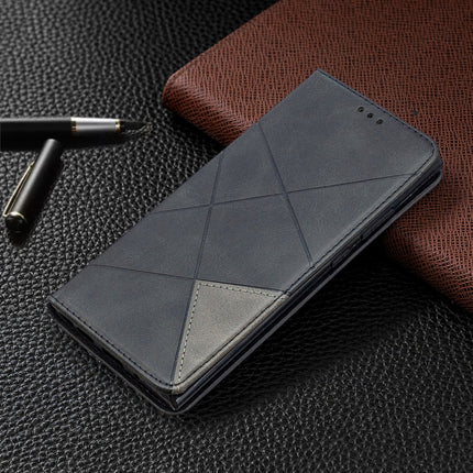 For Samsung Galaxy Note 20 Ultra Rhombus Texture Horizontal Flip Magnetic Leather Case with Holder & Card Slots & Wallet(Black)-garmade.com