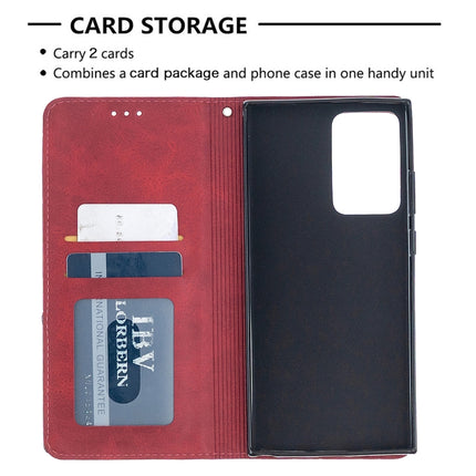 For Samsung Galaxy Note 20 Ultra Rhombus Texture Horizontal Flip Magnetic Leather Case with Holder & Card Slots & Wallet(Red)-garmade.com