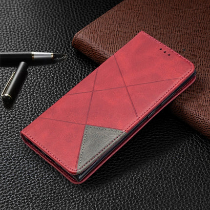 For Samsung Galaxy Note 20 Ultra Rhombus Texture Horizontal Flip Magnetic Leather Case with Holder & Card Slots & Wallet(Red)-garmade.com