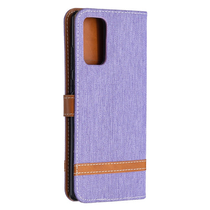For Samsung Galaxy Note20 Color Matching Denim Texture Horizontal Flip Leather Case with Holder & Card Slots & Wallet & Lanyard(Purple)-garmade.com