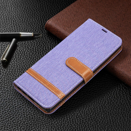 For Samsung Galaxy Note20 Color Matching Denim Texture Horizontal Flip Leather Case with Holder & Card Slots & Wallet & Lanyard(Purple)-garmade.com