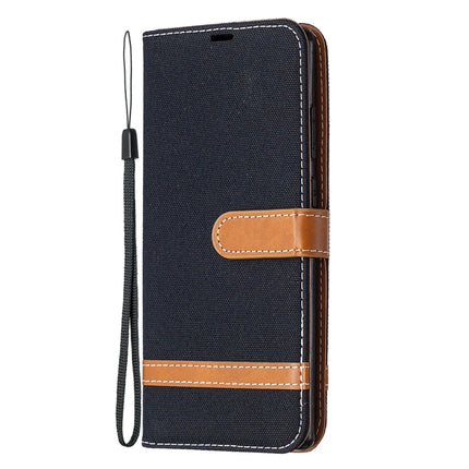 For Samsung Galaxy Note20 Color Matching Denim Texture Horizontal Flip Leather Case with Holder & Card Slots & Wallet & Lanyard(Black)-garmade.com